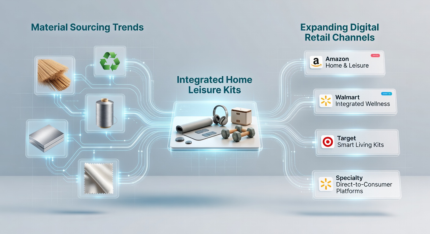 Supply chain visualization of material sourcing for home leisure kits distributed through expanding online retail networks