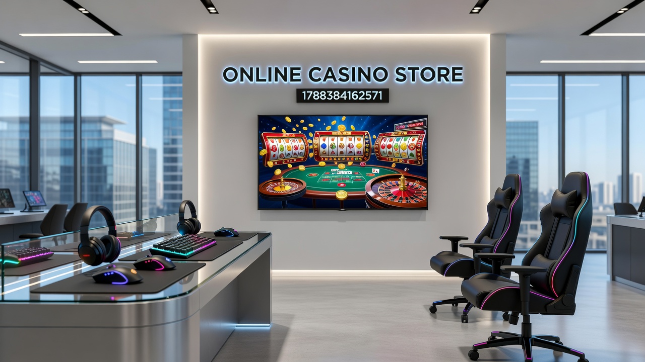 Close-up view of casino chips and gaming table accessories available through online retail channels