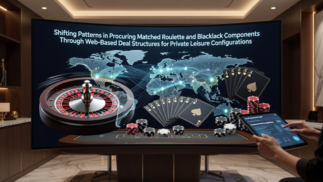 Web-based procurement interfaces displaying matched roulette wheels and blackjack tables available through bundled online deals for home leisure setups